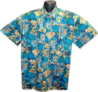 Jungle Cheetah Hawaiian Shirt - Made in USA- 100% Cotton